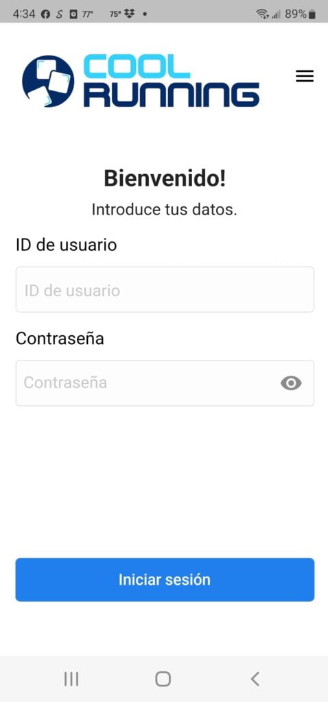 Cool Running Driver App in Spanish